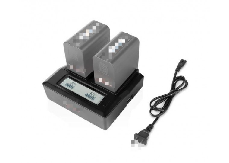 Dual Charger for NP-FW50 NP-F970 NP-W126 FZ-100 LE-E6 Li-ion Batteries with LCD Screen