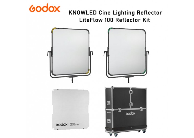 Godox KNOWLED Cine Lighting Reflector LiteFlow 100 Double-Sided Reflector Kit with Flight Case