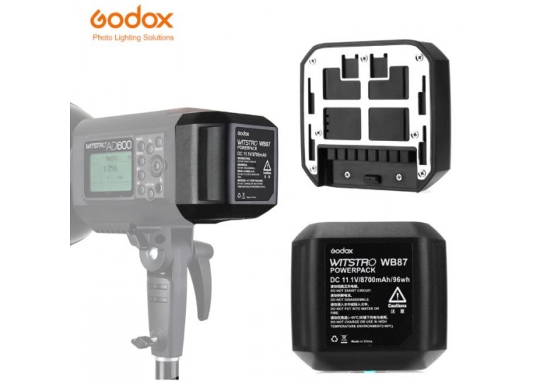 Godox WB87 Li-ion Battery for AD600 AD600B AD600BM Flash and SLB-60W LED