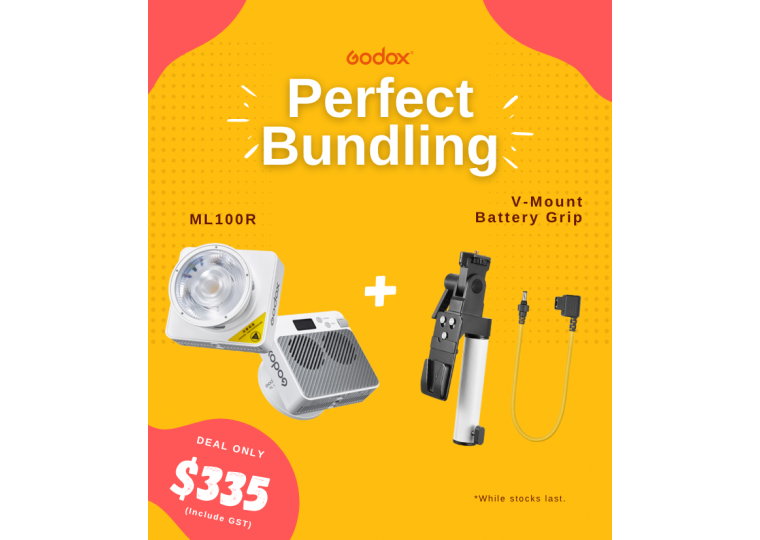 Bundle Deal | ML100R Full-colour LED x V-Mount Battery Grip