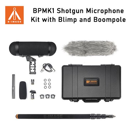 E-Image BPMK1 Shotgun Microphone Kit with Blimp and Boompole